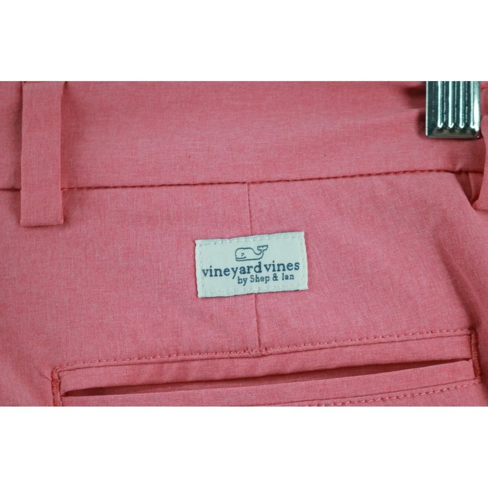 Vineyard Vines Performance Shorts Mens 33 Pink 1H0443 Stretch Golf Flat Front